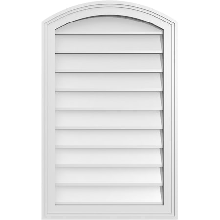 Ekena Millwork Arch Top Surface Mount PVC Gable Vent: Functional, w/ 2"W x 1-1/2"P Brickmould Frame, 20"W x 32"H GVPAR20X3202SF
